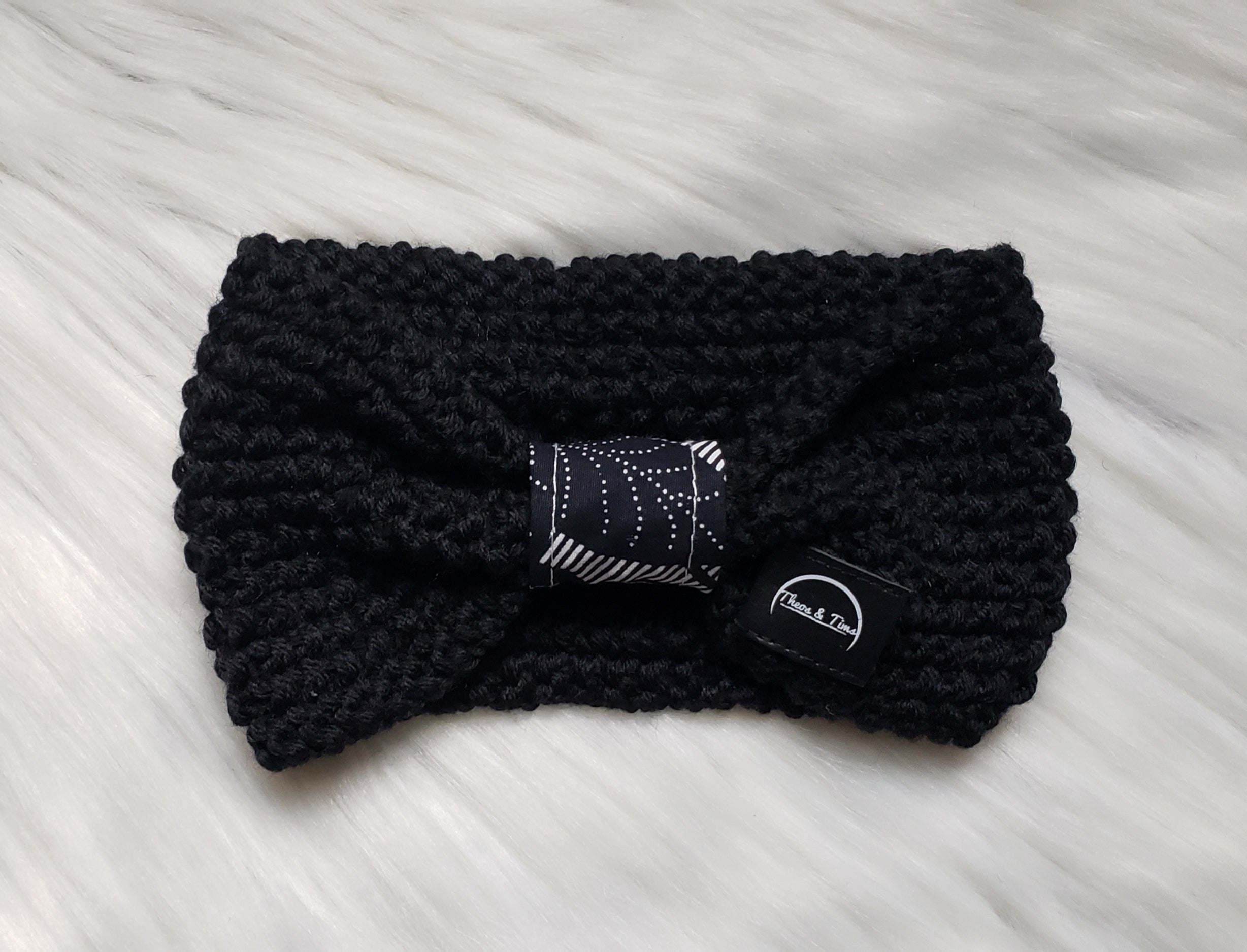 Black Ankara Bow Headband