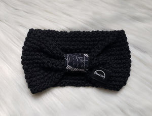 Black Ankara Bow Headband