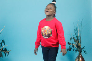 Kids Red Unisex Sweatshirt - World 🌎 In Prints