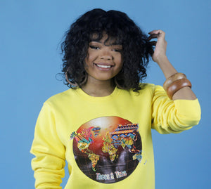Yellow Unisex Sweatshirt - World 🌎 In Prints