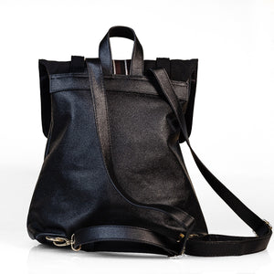 Tito Aso-Oke + Leather Backpack